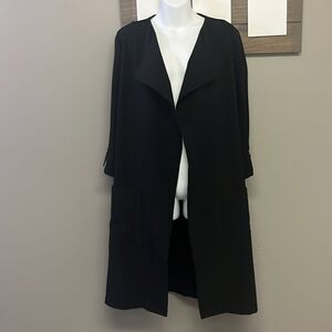 Vici OnTwelfth Black Pocket Cascade Open Front Preppy Gothic Drape Coat- Medium